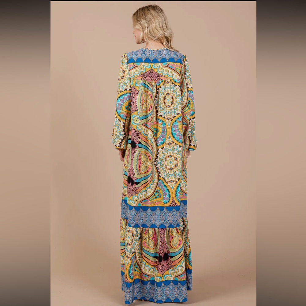 Bohemian Paisley Maxi Dress - Picture 5 of 6
